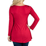 24/7 Comfort Apparel Long Sleeve Solid Flared Tunic Top