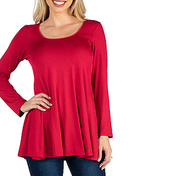 24/7 Comfort Apparel Long Sleeve Solid Flared Tunic Top - JCPenney