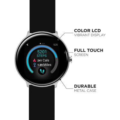 iTouch Sport 3 for Men: Silver Case with Black Strap Smartwatch (45mm) 500015S-51-B02