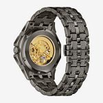 Bulova Crystal Mens Automatic Crystal Accent Gray Stainless Steel Bracelet Watch 98a293