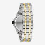 Bulova Marine Star Mens Diamond Accent Two Tone Stainless Steel Bracelet Watch 98d175