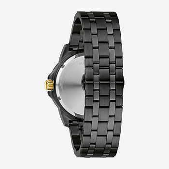 Bulova Marine Star Mens Diamond Accent Black Stainless Steel Bulova Marine Star Mens Diamond Accent Black Stainless Steel