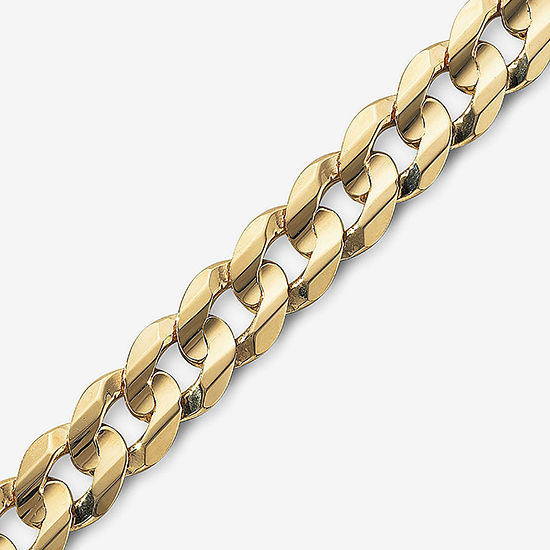 Made in Italy Mens 10K Yellow Gold 9" Curb Bracelet