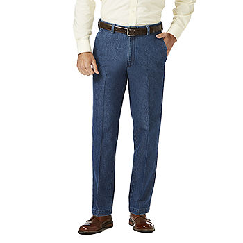 Zeemeeuw leeg cafetaria Haggar Premium Stretch Denim Classic Fit Flat Front Pants-JCPenney, Color:  Medium Wash Denim