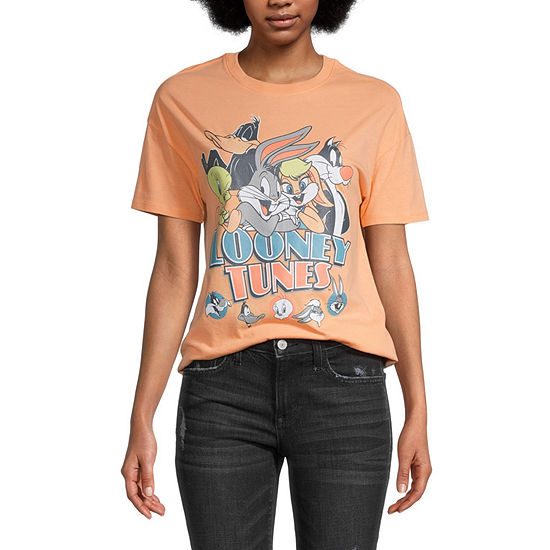 Looney Tunes Juniors Womens Oversized Graphic T-Shirt