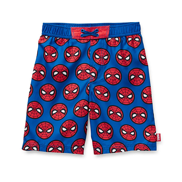 Disney Collection Little & Big Boys Marvel Spiderman Swim Trunks