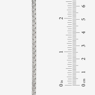 Made in Italy Sterling Silver Solid Box Chain Necklace