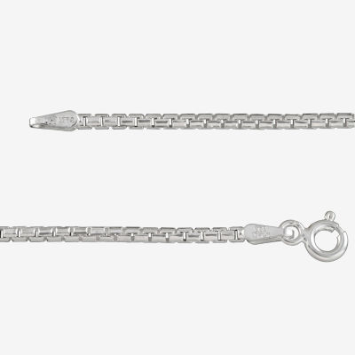 Made in Italy Sterling Silver Solid Box Chain Necklace