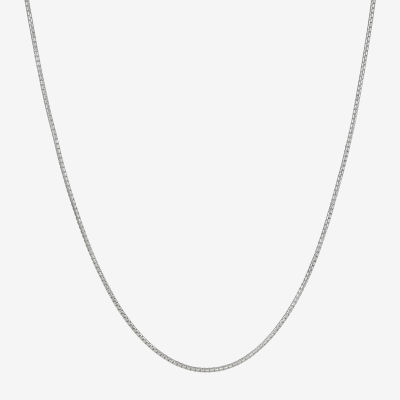 Made in Italy Sterling Silver Solid Box Chain Necklace