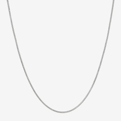 Made in Italy Sterling Silver 30 Inch Solid Box Chain Necklace