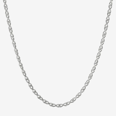 Made in Italy Sterling Silver Inch Solid Link Chain Necklace