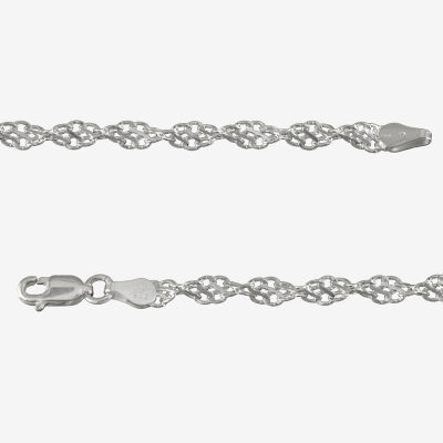 Made in Italy Sterling Silver 8 Inch Solid Link Chain Bracelet