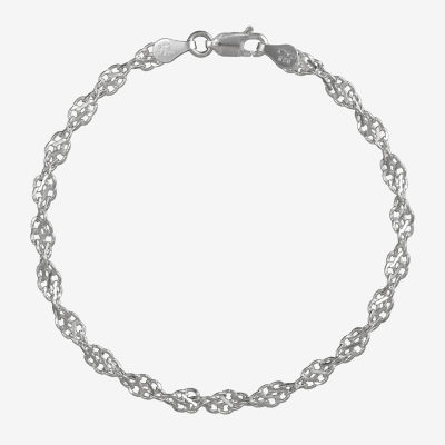 Made in Italy Sterling Silver 8 Inch Solid Link Chain Bracelet