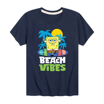 Little & Big Boys Crew Neck Short Sleeve Spongebob Graphic T-Shirt