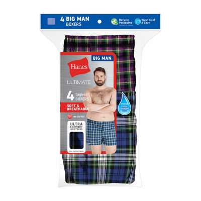 Hanes Mens Big and Tall Pack Boxers 795bx4, Color: Blue Red