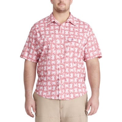 IZOD Saltwater Big and Tall Mens Moisture Wicking Athletic Fit Short Sleeve ButtonDown Shirt