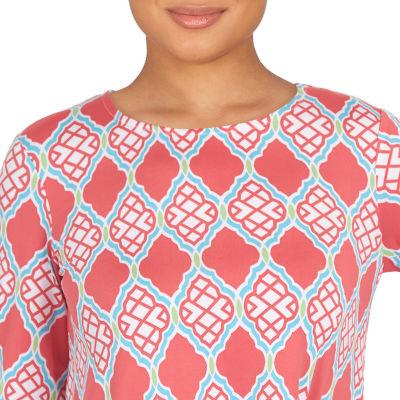 Larky Lark Plus Womens Round Neck 3/4 Sleeve Tunic Top