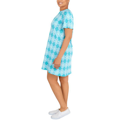 Larky Lark Womens Short Sleeve Diamond T-Shirt Dress