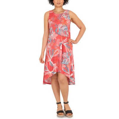 Larky Lark Sleeveless High-Low Fit + Flare Dress, Color: Geranium Multi ...
