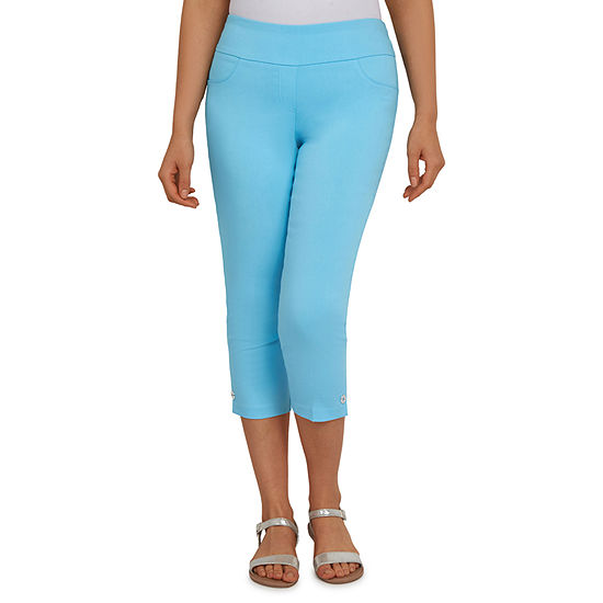 Hearts Of Palm High Rise Capris, Color: Sky Blue - JCPenney