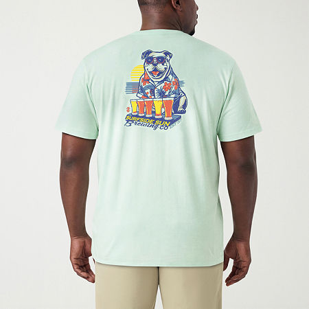 IZOD Saltwater Mens Crew Neck Short Sleeve Classic Fit Big and Tall Graphic T-Shirt, 4x-large, Green