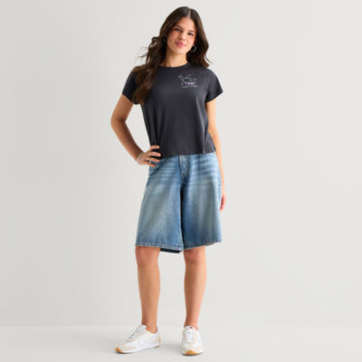 Arizona Womens 12" Mid Rise Juniors Denim Short