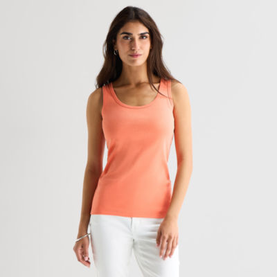 St. John's Bay Womens Scoop Neck Sleeveless Tank Top