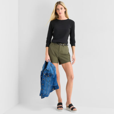 St. John's Bay Womens Crew Neck Long Sleeve T-Shirt