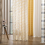 Archaeo Slub Textured Linen Blend Sheer Grommet Top Single Curtain Panel