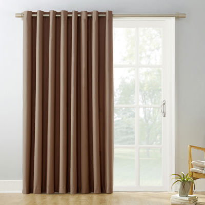 Sun Zero Evan Blackout Grommet Top Single Patio Door Curtain