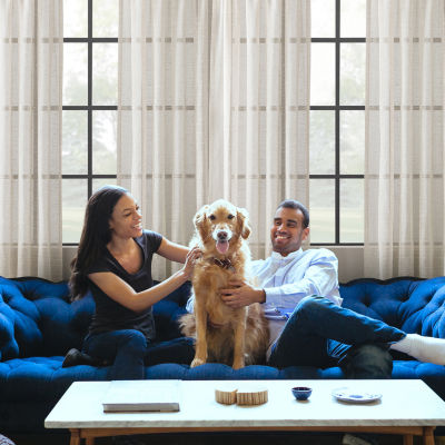 Clean Window Clean Window Textured Slub Stripe Rod Pocket Sheer Single Curtain Panel