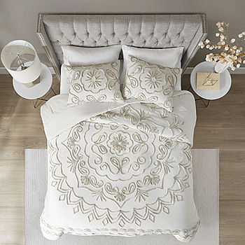 Madison Park Juliana Cotton Chenille 3-pc. Medallion Comforter Set, Color:  Ivory Taupe - JCPenney
