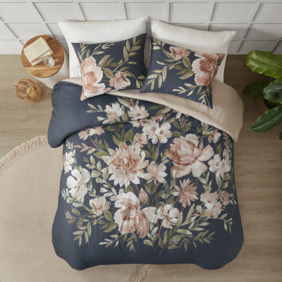 Madison Park Maia 3pc. Floral Duvet Cover Set, Color Navy JCPenney