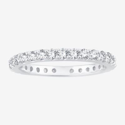 1 CT. T.W. Natural Diamond 14K White Gold Eternity Wedding Band