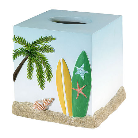 Avanti Surf Time Tissue Box Cover, One Size, Multiple Colors