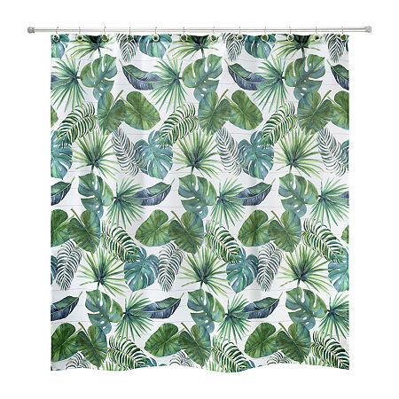 Avanti Viva Palm Shower Curtain, One Size, Green