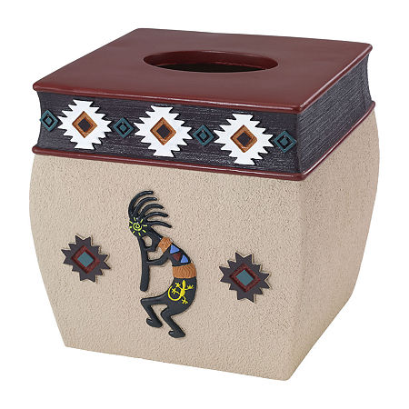 Avanti Navajo Dance Tissue Box Cover, One Size, Beige