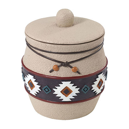 Avanti Navajo Dance Hand Painted Bathroom Canister, One Size, Beige