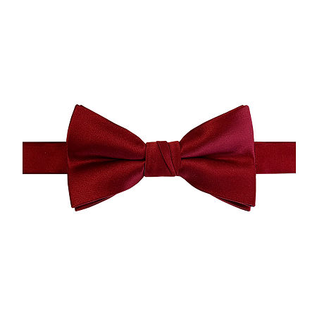 J. Ferrar Pre-Tied Bow Tie, One Size, Red