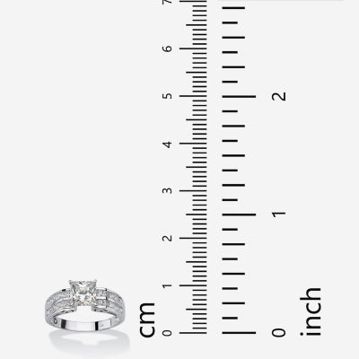 DiamonArt® Womens 2 1/2 CT. T.W. White Cubic Zirconia 10K Gold Square Engagement Ring