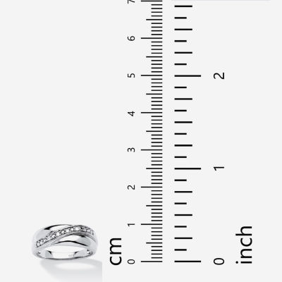 Mens 2.5MM 1/10 CT. T.W. Natural White Diamond Platinum Over Silver Band
