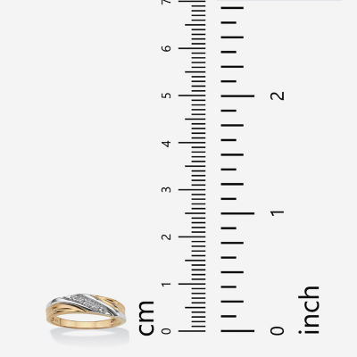 DiamonArt® 2MM 1/10 CT. T.W. White Cubic Zirconia 18K Gold Over Silver Band