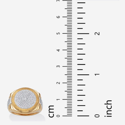 Mens 1/6 CT. T.W. Natural White Diamond 18K Gold Over Silver Fashion Ring