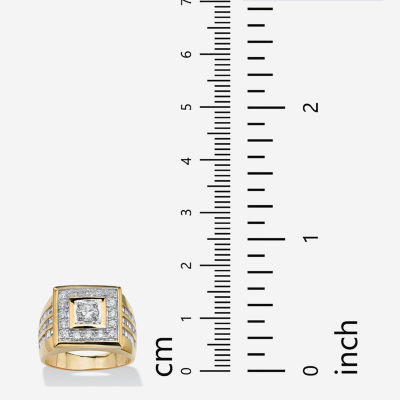 Mens / CT. T.W. White Cubic Zirconia 14K Gold Over Brass Round Fashion Ring