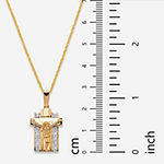 Crucifix Mens 1/10 CT. T.W. Genuine White Diamond 18K Gold Over Silver Cross Pendant Necklace