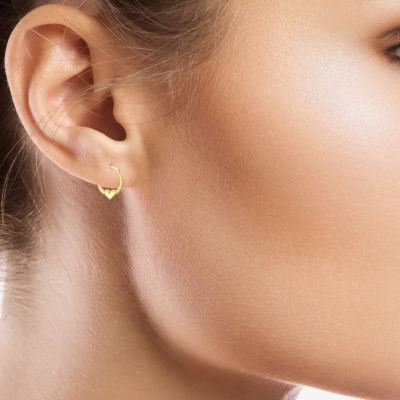 Womens 10K Gold 16mm Heart Hoop Earrings