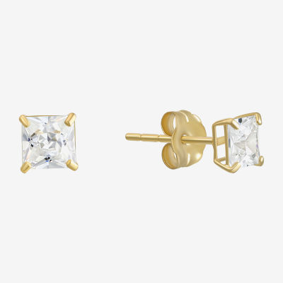 Cubic Zirconia 14K Gold 4mm Stud Earrings