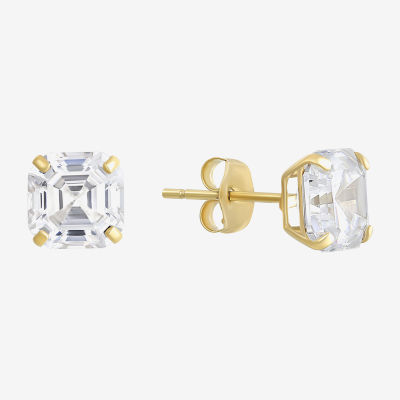 White Cubic Zirconia 14K White Gold 6mm Stud Earrings