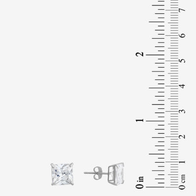 Cubic Zirconia 14K White Gold 7mm Stud Earrings