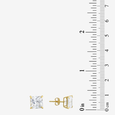 Cubic Zirconia 14K Gold 7mm Stud Earrings